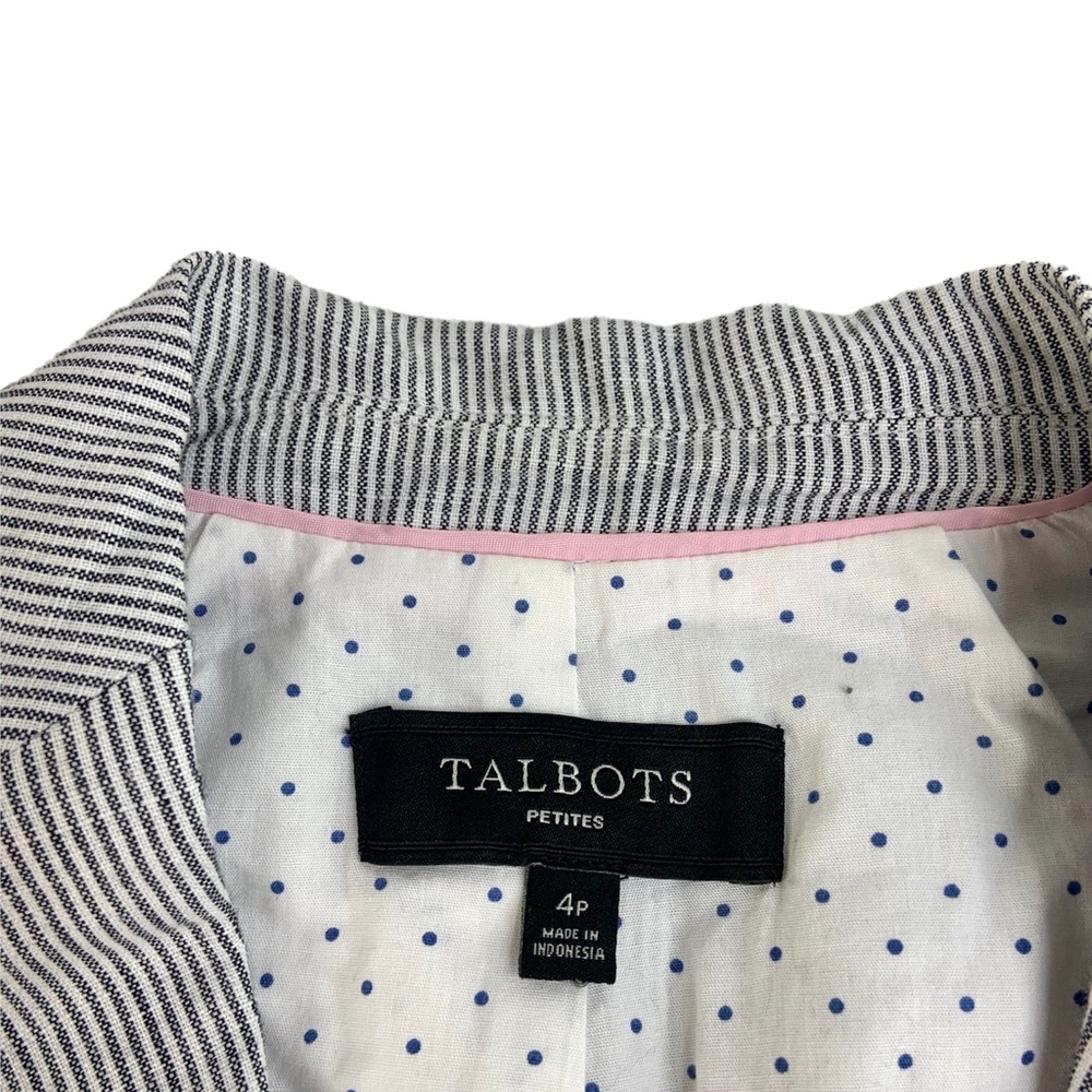 Talbots Linen Blend Vertical Stripe 2 Button Blaz… - image 3